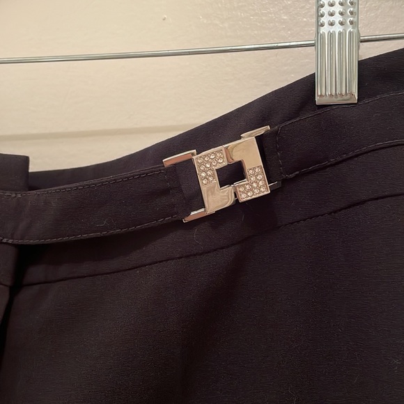 Y2K Black Rhinestone Belt Trousers Slacks - Picture 2 of 5